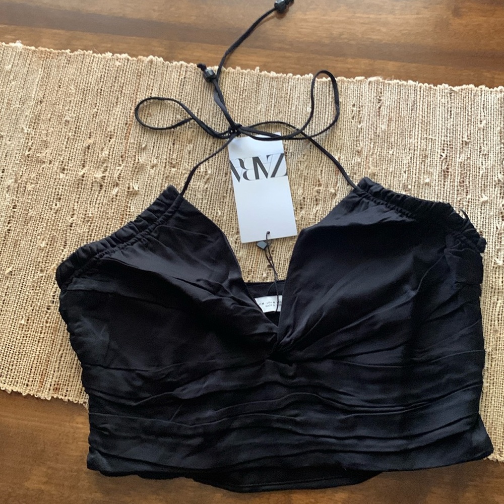 Zara black crop top
